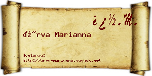 Árva Marianna névjegykártya