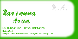 marianna arva business card