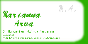 marianna arva business card